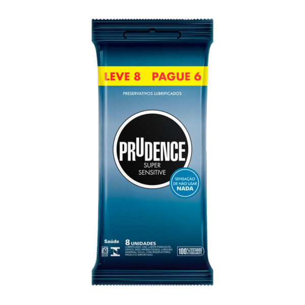 000A2014_1 Preservativo Lubrificado Super Sensitive Leve 8 Pague 6 Prudence
