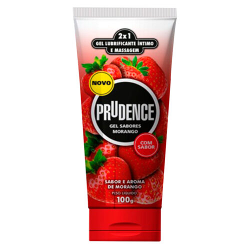 000A5020_1 Gel Lubrificante Íntimo Sabor e Aroma de Morango 100g Prudence