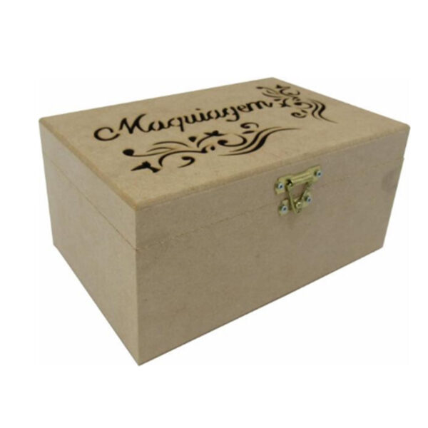 Caixa De Maquiagem Com Dobradiça 20x13x9cm em MDF Sevensexshop