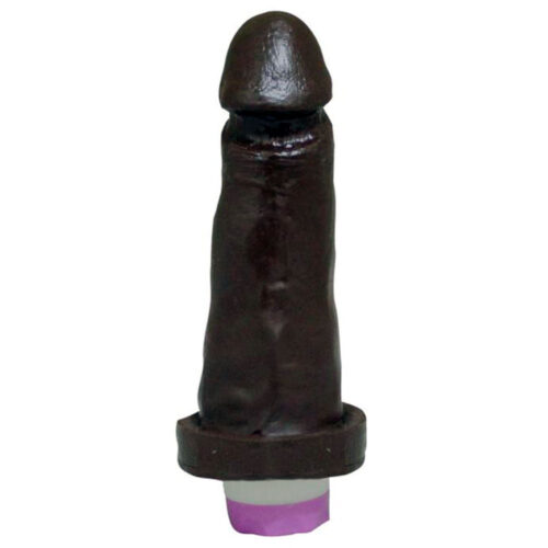 010000-Chocolate_1 Prótese Realística com Vibro Interno e Glande Destacada 15 x 4 cm Garji
