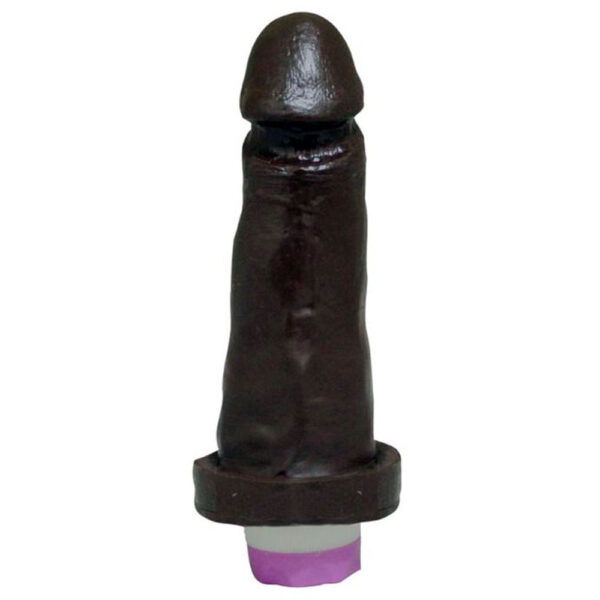 010000-Chocolate_1 Prótese Realística com Vibro Interno e Glande Destacada 15 x 4 cm Garji
