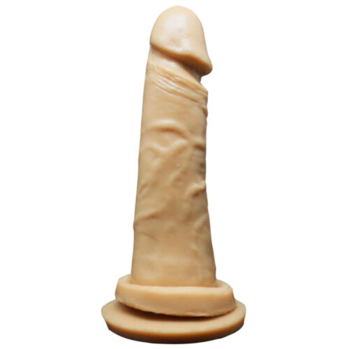 010121-Pele_1 Prótese Realística Maciça com Glande Destacada e Ventosa 16,5 x 4 cm Garji