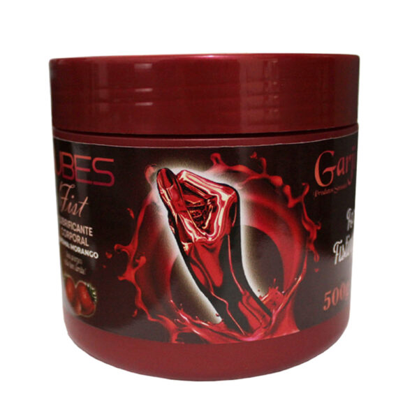 03257-Morango_1 Lubes Fist Lubrificante Corporal Extra Deslizante Aromático 500g Garji