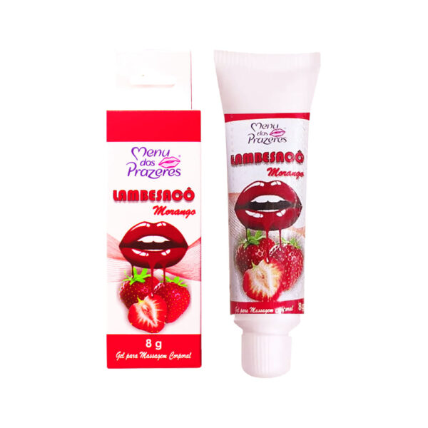 0CM118-Morango_2 LambesacĂŽ Gel Ice para Oral 8g Linha Safadeza Menu dos Prazeres