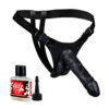 0K162-Preto_1-1- Kit Cinta Prótese Ejaculadora Pele c/ Escroto + Slip Hot - 16 x 4 cm Pau Brasil