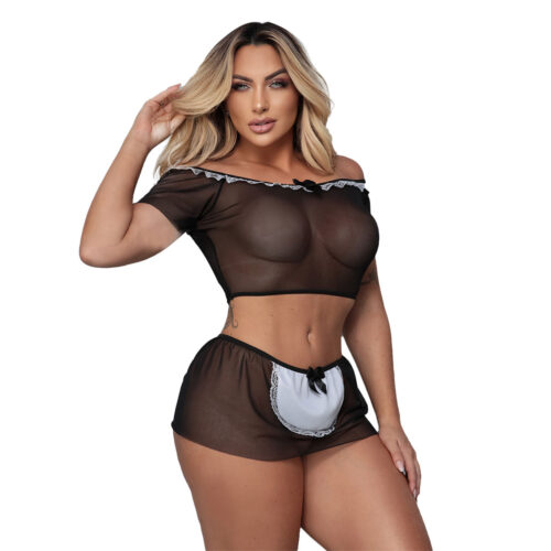 1.493_1 Fantasia Babá Sexy com Cropped e Saia Tallyta Moda Apimentada