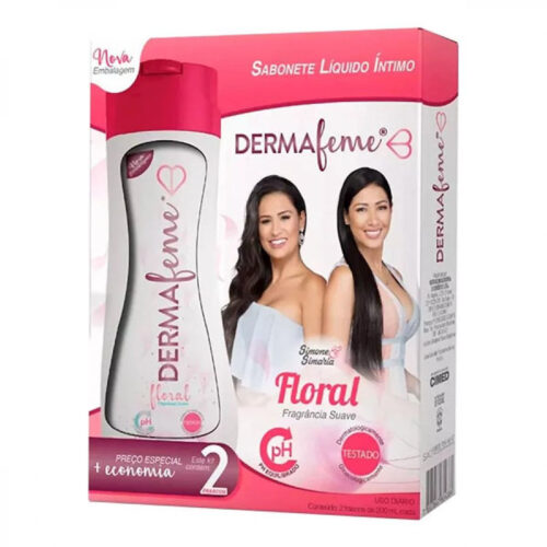 100494_1 Kit Dermafeme Floral Sabonete Líquido Íntimo 200ml Cimed