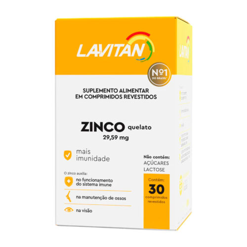 103464_1 Lavitan Zinco Quelato 29,59 mg Suplemento Alimentar com 30 Comprimidos Revestidos CIMED