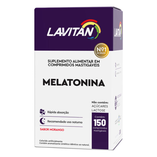 103595_1 Lavitan Suplemento Alimentar Melatonina 150 Comprimidos Mastigáveis Sabor Morango CIMED