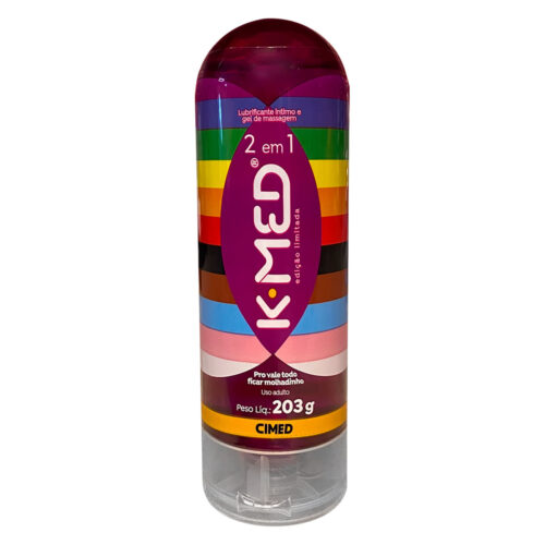 103910_1 Gel de Massagem e Lubrificante Íntimo LGBTQIA + 2 em 1 Edição Limitada 203g K-MED