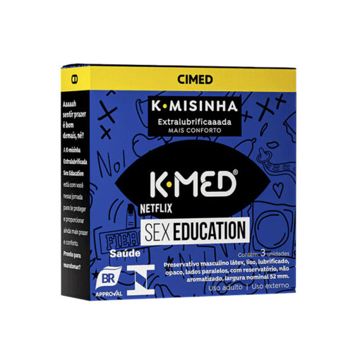 104194_1 Preservativos K-Misinha Tradicional Sex Education com 3 Unidades Cimed