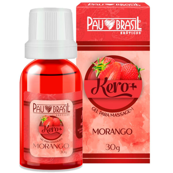 1142-Morango_2 Kero + Gel Beijável para Massagem 30 g Pau Brasil