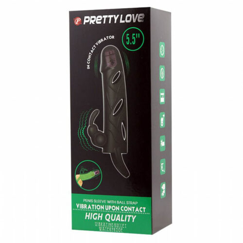 Capa Peniana Extensora com Anel Escrotal e Vibrador 14x3,3 cm Miss Collection
