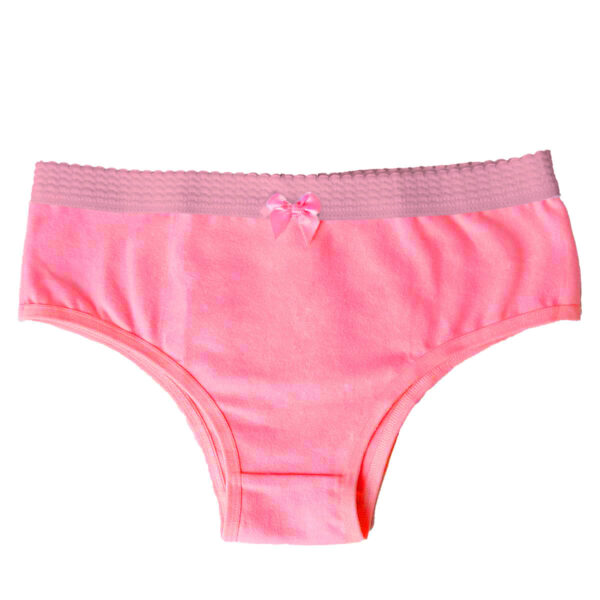 129PT-M-Rosa_1 Tanga Infantil Lisa com Lacinho Kids Patitex