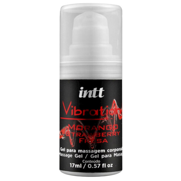 13180_2 Vibration! Gel para Massagem Corporal Sabor Morango 17g Intt
