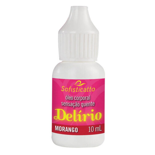 1394_1 Delírio Óleo Corporal Sensação Quente com Sabor de Morango 10ml Sofisticatto