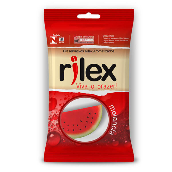 179_1 Preservativo Lubrificado com Aroma de Melancia 3 Unidades Rilex