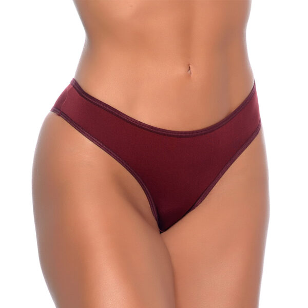 17L-M-Vinho_1 Calcinha Microfibra Lisa Modelo Tanga com Lateral Fina Rexton
