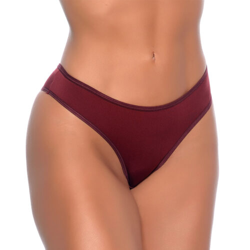 17L-P-Vinho_1 Calcinha Microfibra Lisa Modelo Tanga com Lateral Fina Rexton