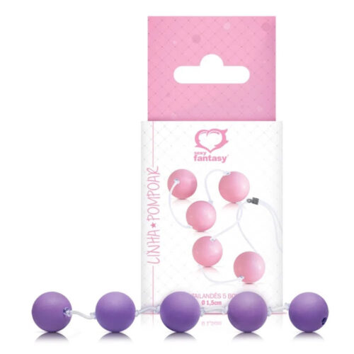 183_1 Colar Tailandês com 5 Bolas Tamanho P Cores Sortidas Sexy Fantasy
