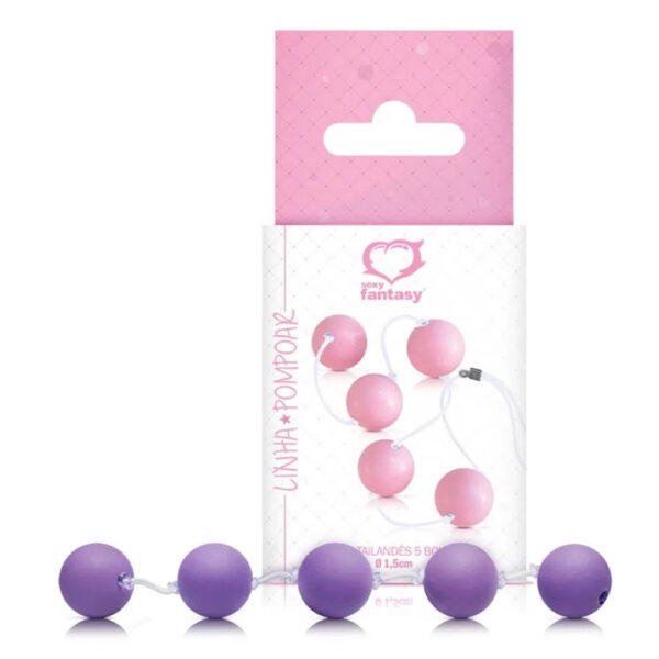 183_1 Colar Tailandês com 5 Bolas Tamanho P Cores Sortidas Sexy Fantasy