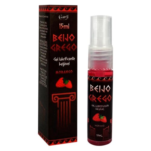 1865_1 Beijo Grego Óleo Aromatizante Beijável Sabor Morango 15ml Garji