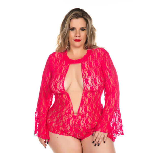 2074-Pink_1 Macaquinho Princesa Plus Size Pimenta Sexy