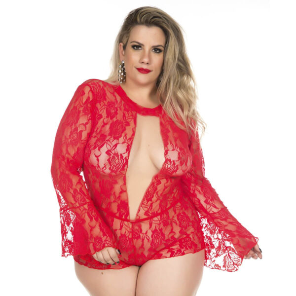 2074-vermelho_1 Macaquinho Princesa Plus Size Pimenta Sexy