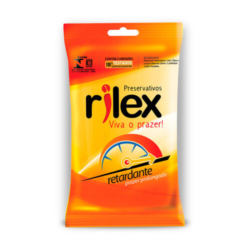 208_1 Preservativo Lubrificado Retardante 3 Unidades Rilex