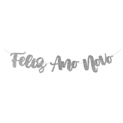 23610238_1 Faixa Decorativa EVA com Glitter Feliz Ano Novo Cromus - 2355 Faixa Decorativa Feliz Ano Novo - Cor: Prata