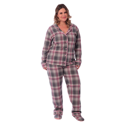 Pijama Longo Plus Size Americano Feminino