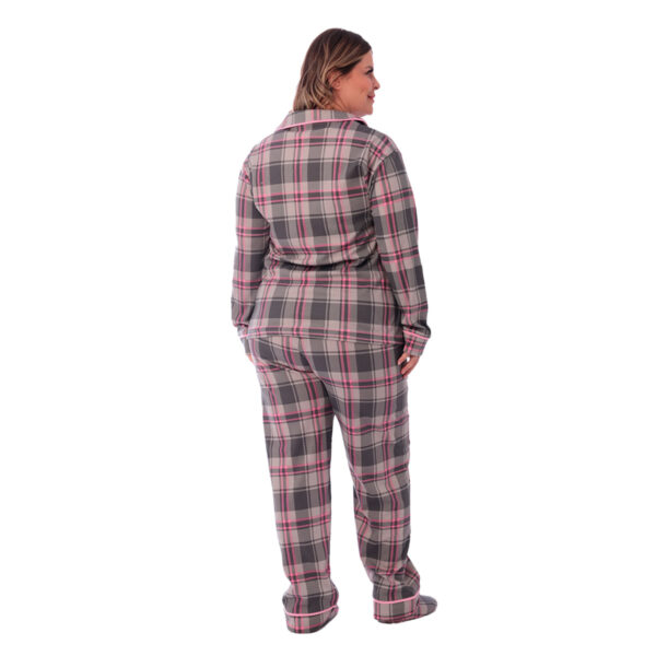 24128-50-Xadrez_2 Pijama Longo Plus Size Americano Feminino