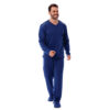 24139-P-Marinho_1 Pijama Tradicional Canelado Masculino com Manga Longa e Calça Coleção Inverno Victory