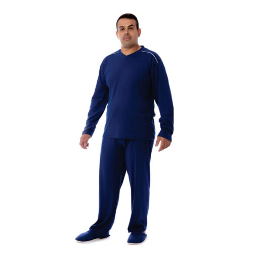 Pijama Tradicional Masculino Plus Size Manga Longa e Calça Coleção Inverno Victory