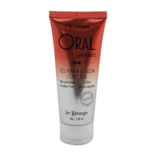 Oral Gourmet Gel Beijável que Esfria de Ice Morango 35ml/45g Pessini