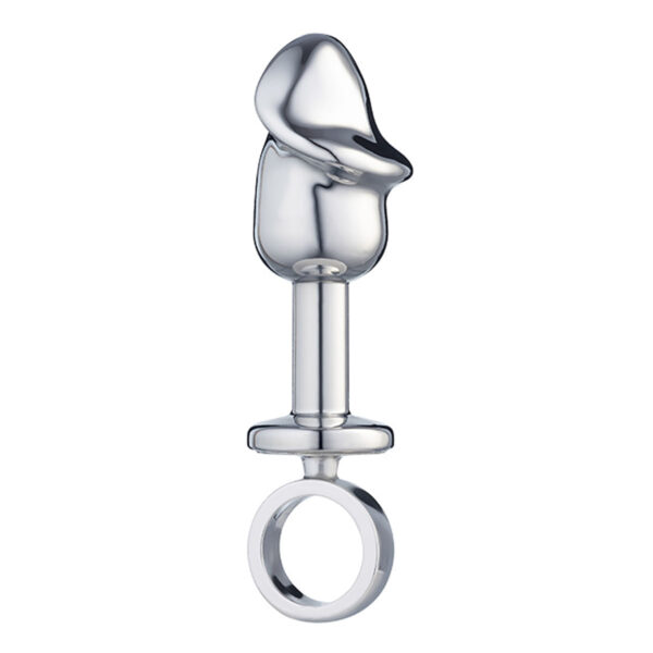 Plug Anal Pênis Metalizado 8,2 x 2,86 cm com Dedal Sexy Fantasy