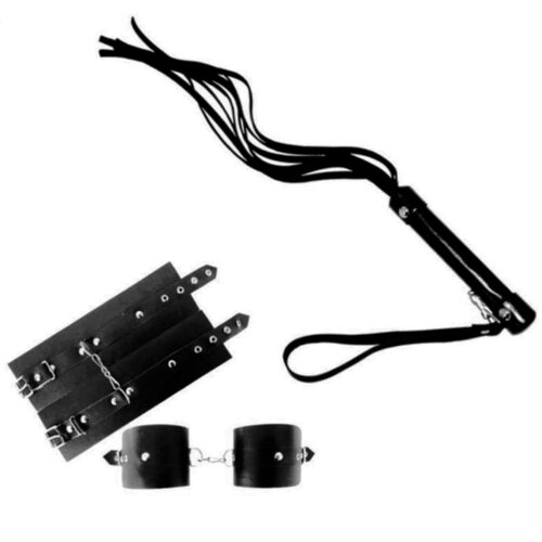 2984-Preto_1 Kit Escrava com Bracelete e Chicote Garji