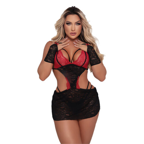 3.70-U-Preto-com-Vermelho_1 Camisola Esposinha Puta em Renda Tallyta Moda Apimentada