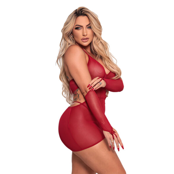 3.72-U-Vermelho_2 Camisola Apimentada em Tule Coleção Safadinhas Tallyta Moda Apimentada