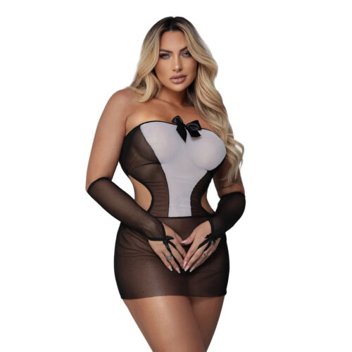 3.77_1 Fantasia Garçonete Sexy com Luvas Tallyta Moda Apimentada