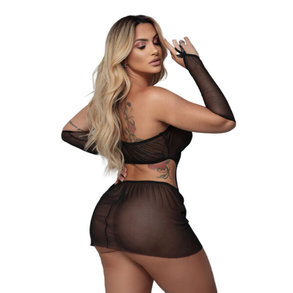 3.77_3 Fantasia Garçonete Sexy com Luvas Tallyta Moda Apimentada