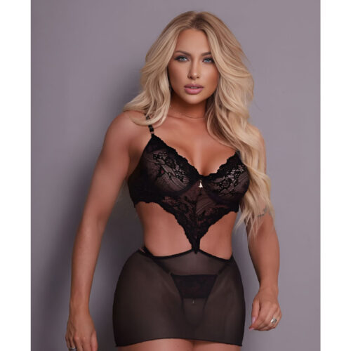 3.84-U-Preto_1 Camisola Pura Tentação Personalizável e Calcinha Coleção Metamorfose Tallyta Moda Apimentada