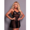 3.86-U-Preto_1 Camisola Jardim Secreto Tule Borboleta e Calcinha Fio Coleção Metamorfose Tallyta Moda Apimentada