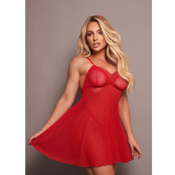 3.86-U-Vermelho_2 Camisola Jardim Secreto Tule Borboleta e Calcinha Fio Coleção Metamorfose Tallyta Moda Apimentada