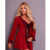 3.87-U-Vermelho_1 Hobby em Tule com Detalhes em Renda Coleção Jardim Secreto Tallyta Moda Apimentada