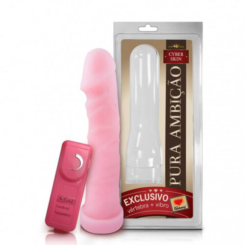 302SF_1 Prótese em Cyber Skin com Vibro e Vértebra Pura Ambição 18x4,5 cm Sexy Fantasy