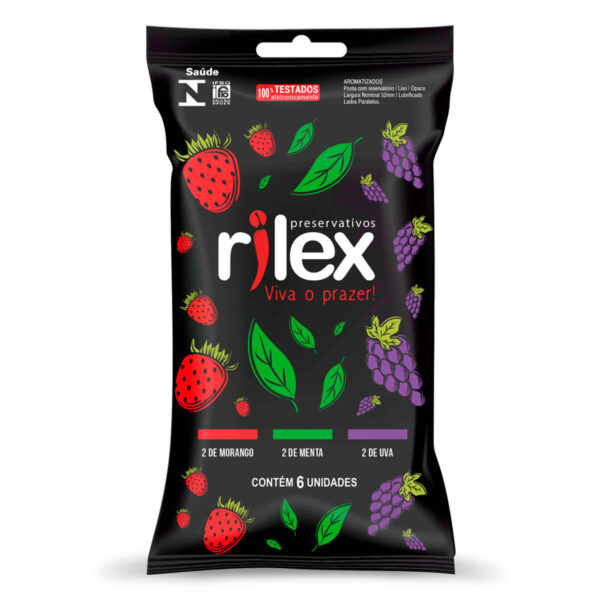 329_1 Preservativo Lubrificado com Aroma Mix de Frutas 6 Unidades Rilex
