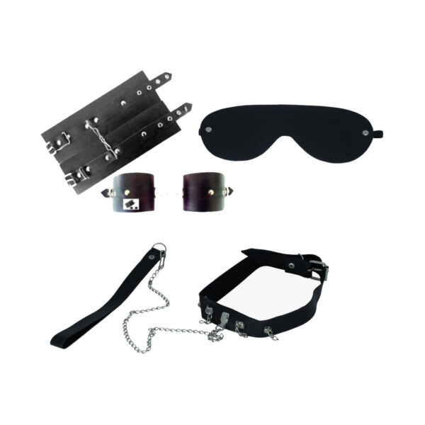 3482-Preto_1 Kit Dominação com Algema, Coleira e Venda Garji
