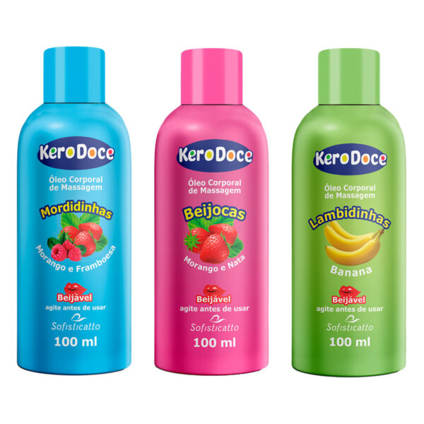 3549-Morango-e-Nata_2 Óleo Corporal de Massagem 100ml Linha Kero Doce Sofisticatto
