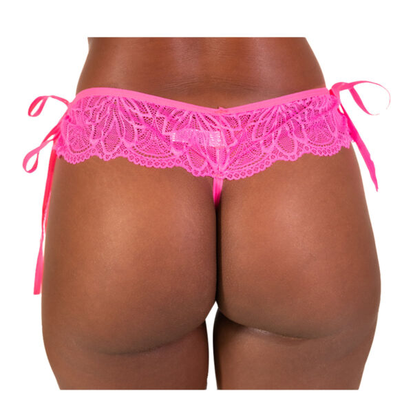 4.50-U-Rosa-Neon_2 Calcinha Tailandesa em Renda com Amarração Lateral Tallyta Moda Apimentada